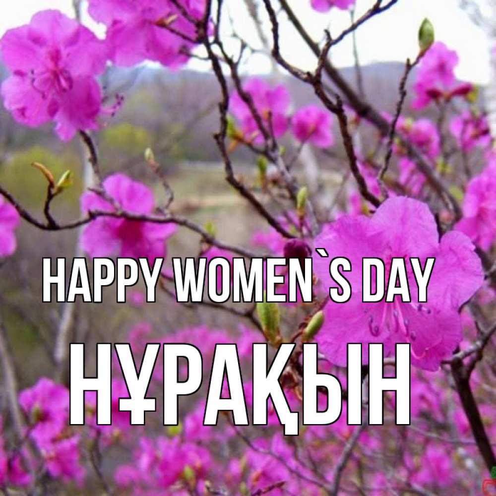 Greetings card с именем, НҰРАҚЫН happy women`s day международный женский день Greetings with text for free download 